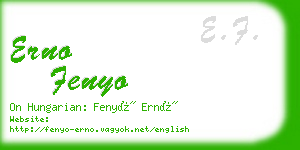 erno fenyo business card